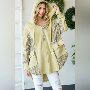 Oli & Hali Mustard Plaid Hooded Sweatshirt